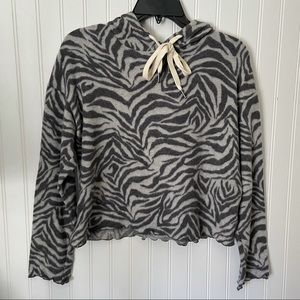 LaLa Land Fleece crop top zebra print